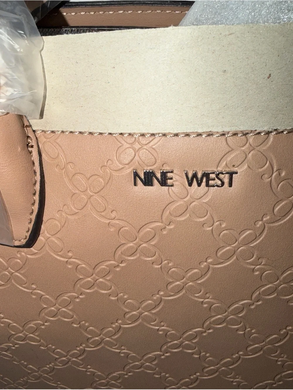 Nine West Blush Nude Embossed Satchel